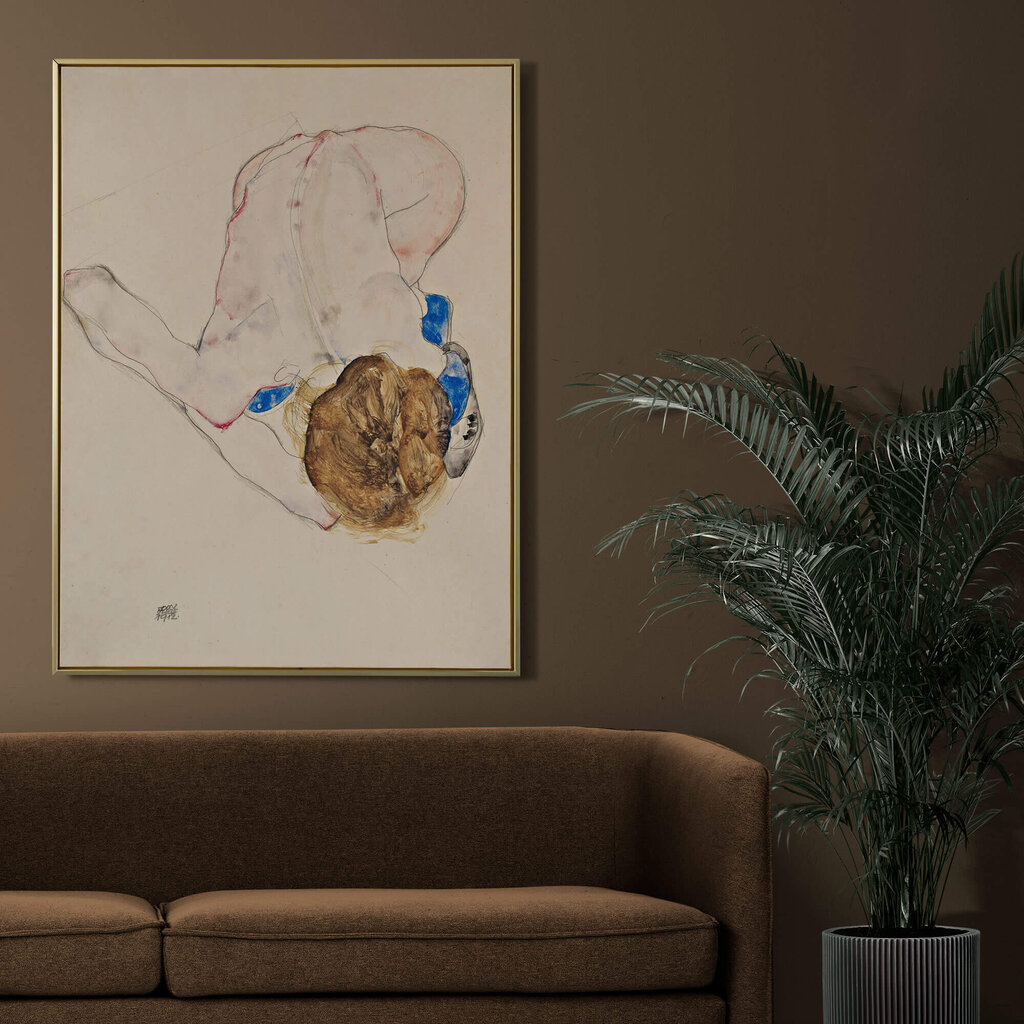 Reprodukcija Nude with Blue Stockings (Egon Schiele), 40x35 cm kaina ir informacija | Reprodukcijos, paveikslai | pigu.lt