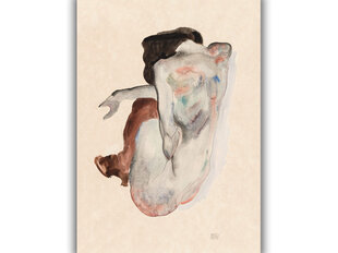 Reprodukcija Crouching Nude in Shoes and Black Stockings (Egon Schiele), 40x60 cm kaina ir informacija | Reprodukcijos, paveikslai | pigu.lt