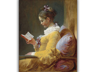 Reprodukcija Young Girl Reading (Jean-Honore Fragonard), 40x35 cm kaina ir informacija | Reprodukcijos, paveikslai | pigu.lt