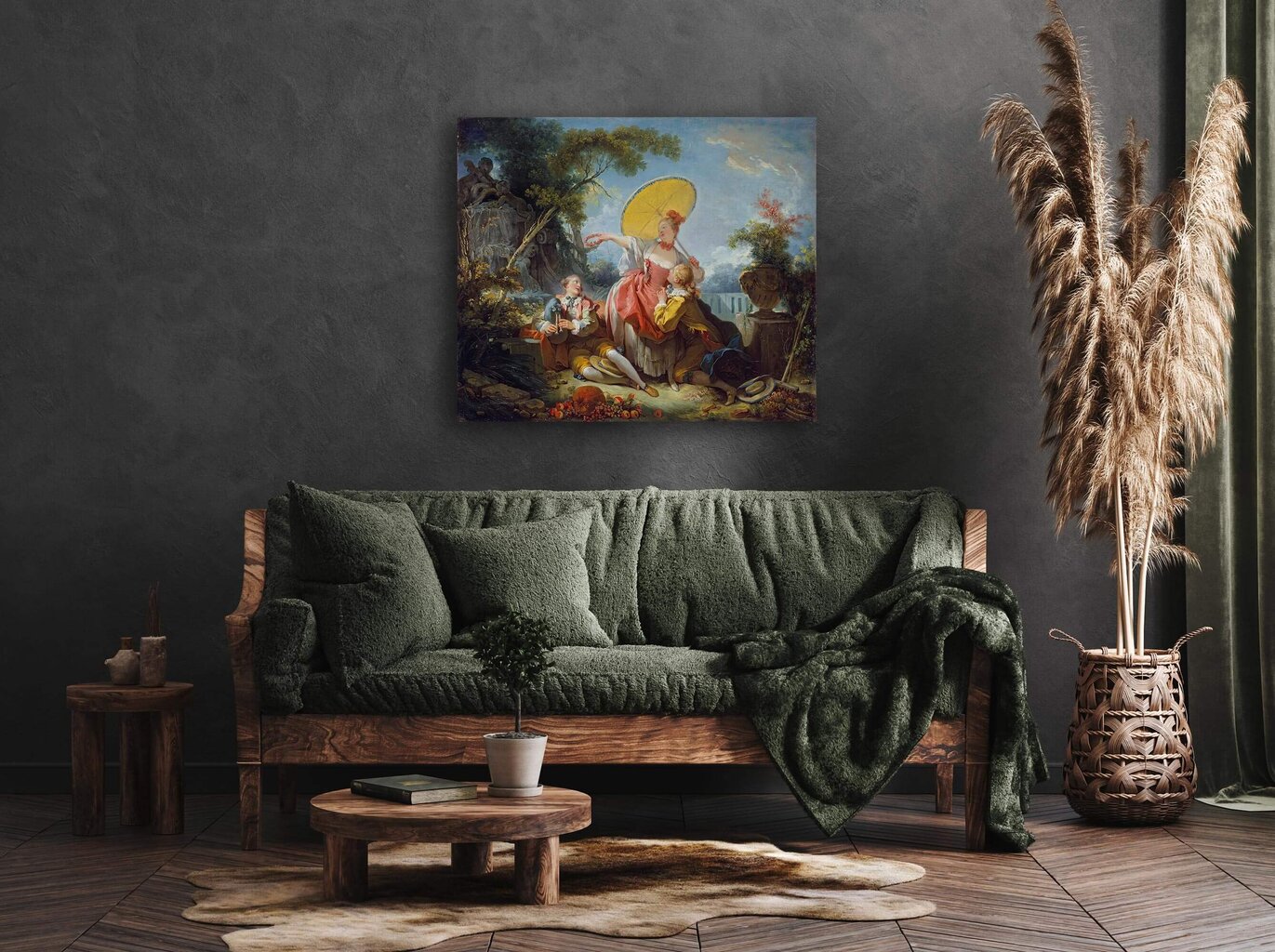 Reprodukcija The Musical Contest (Jean-Honore Fragonard), 40x35 cm kaina ir informacija | Reprodukcijos, paveikslai | pigu.lt
