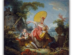 Reprodukcija The Musical Contest (Jean-Honore Fragonard), 40x35 cm kaina ir informacija | Reprodukcijos, paveikslai | pigu.lt