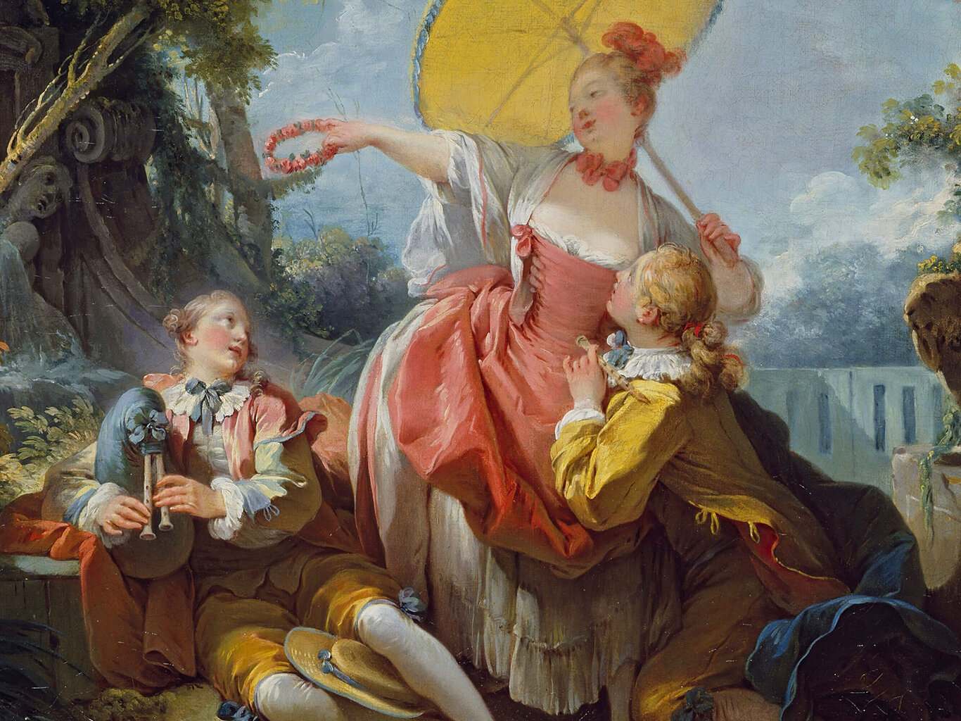 Reprodukcija The Musical Contest (Jean-Honore Fragonard), 100x80 cm kaina ir informacija | Reprodukcijos, paveikslai | pigu.lt