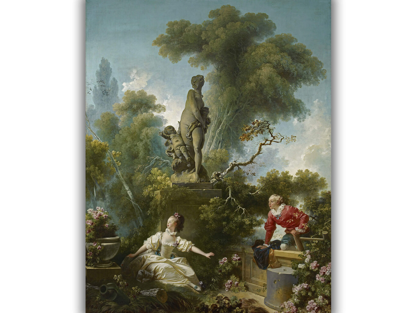 Reprodukcija The Progress of Love; The Meeting (Jean-Honore Fragonard), 40x35 cm kaina ir informacija | Reprodukcijos, paveikslai | pigu.lt