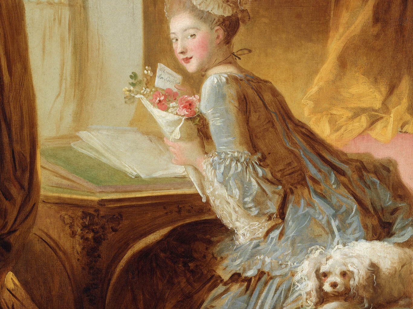 Reprodukcija The Love Letter (Jean-Honore Fragonard), 40x35 cm kaina ir informacija | Reprodukcijos, paveikslai | pigu.lt