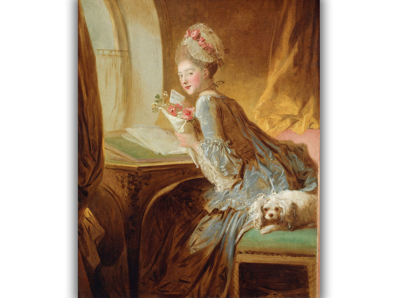 Reprodukcija The Love Letter (Jean-Honore Fragonard), 40x35 cm kaina ir informacija | Reprodukcijos, paveikslai | pigu.lt