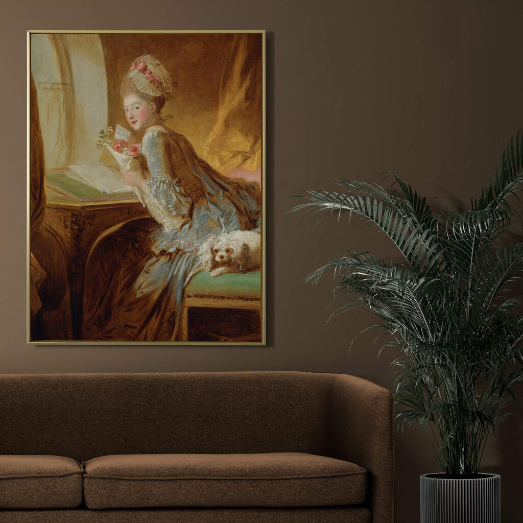 Reprodukcija The Love Letter (Jean-Honore Fragonard), 40x35 cm kaina ir informacija | Reprodukcijos, paveikslai | pigu.lt