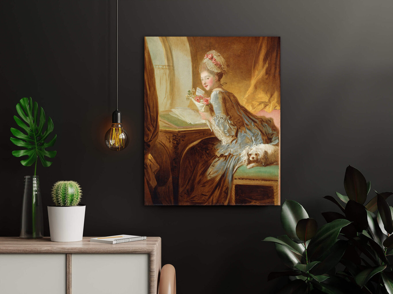 Reprodukcija The Love Letter (Jean-Honore Fragonard), 60x50 cm kaina ir informacija | Reprodukcijos, paveikslai | pigu.lt