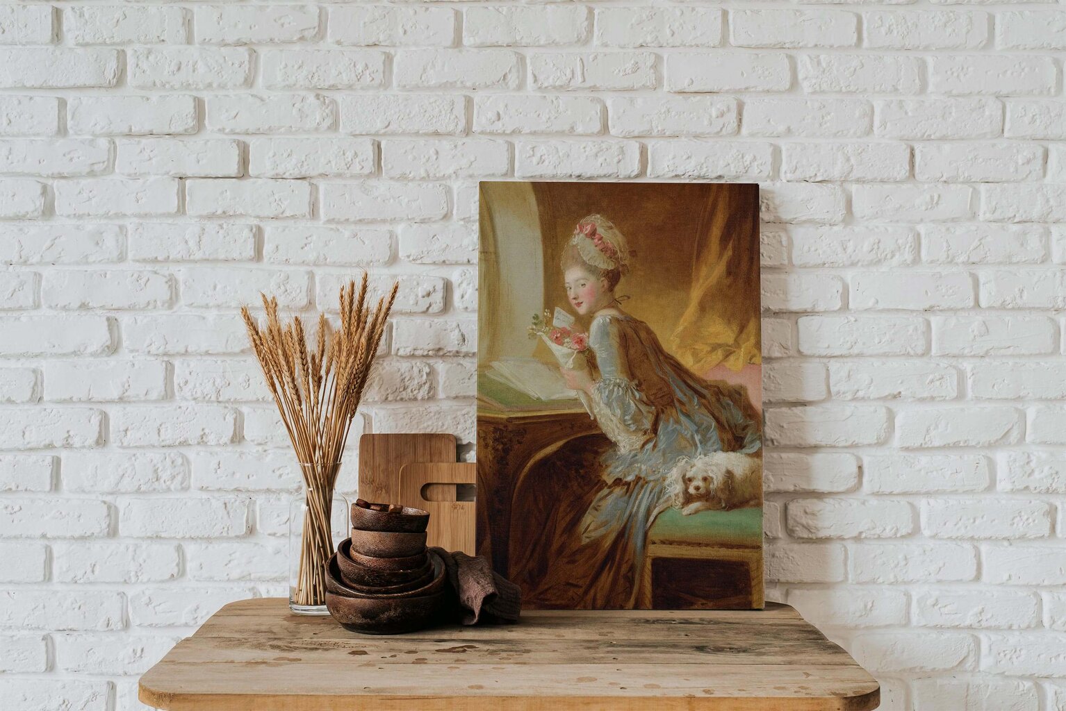 Reprodukcija The Love Letter (Jean-Honore Fragonard), 100x80 cm kaina ir informacija | Reprodukcijos, paveikslai | pigu.lt