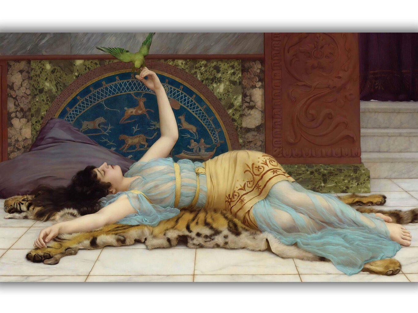 Reprodukcija Dolce Far Niente (John William Godward), 100x60 cm kaina ir informacija | Reprodukcijos, paveikslai | pigu.lt