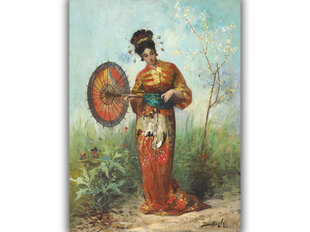 Reprodukcija A Japanese Woman with a Parasol (Pierre-Marie Beyle), 40x60 cm kaina ir informacija | Reprodukcijos, paveikslai | pigu.lt