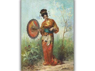Reprodukcija A Japanese Woman with a Parasol (Pierre-Marie Beyle), 60x80 cm kaina ir informacija | Reprodukcijos, paveikslai | pigu.lt