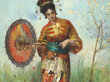 Reprodukcija A Japanese Woman with a Parasol (Pierre-Marie Beyle), 100x70 cm kaina ir informacija | Reprodukcijos, paveikslai | pigu.lt