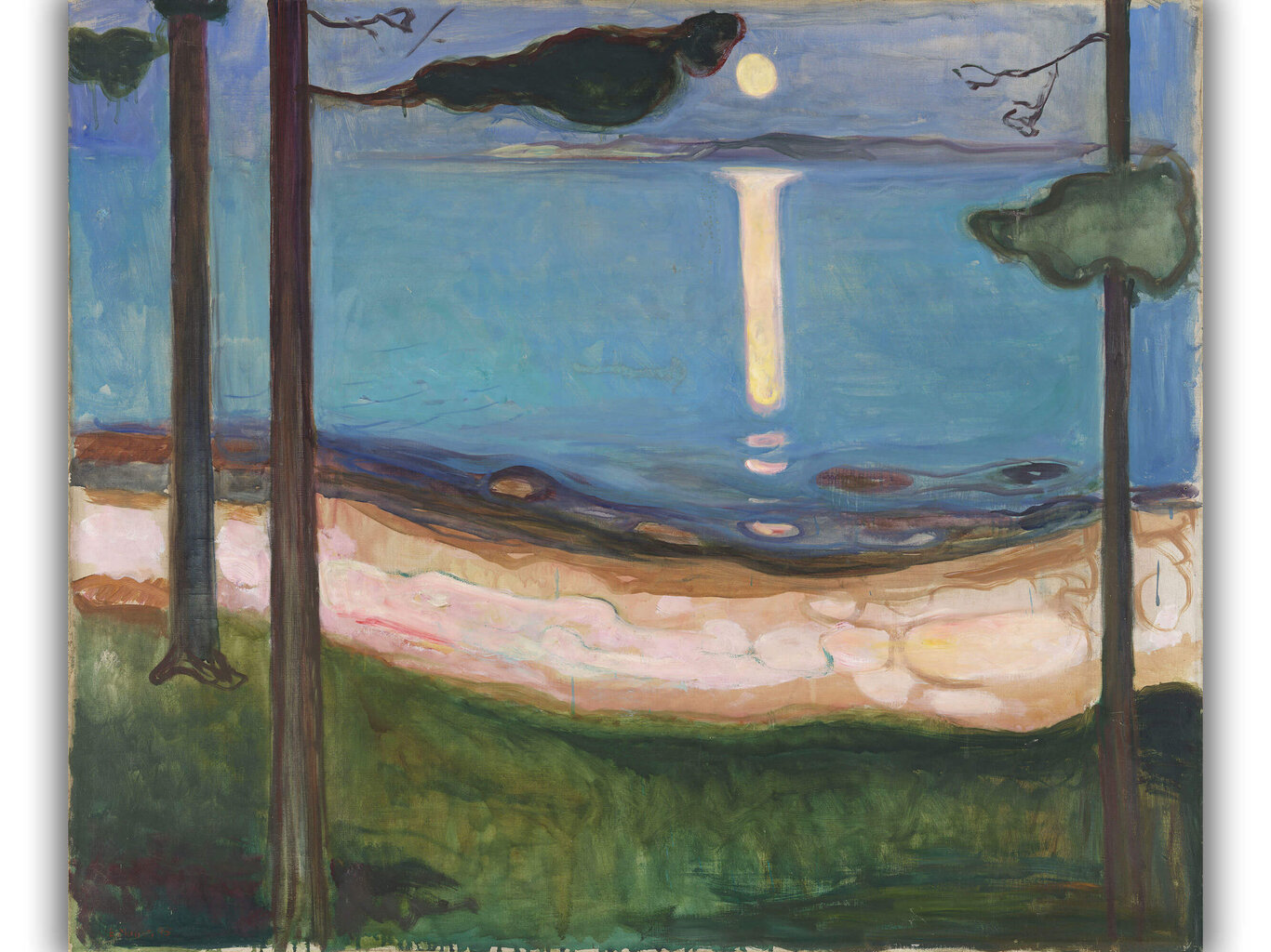 Reprodukcija Moonlight (Edvard Munch), 40x35 cm kaina ir informacija | Reprodukcijos, paveikslai | pigu.lt