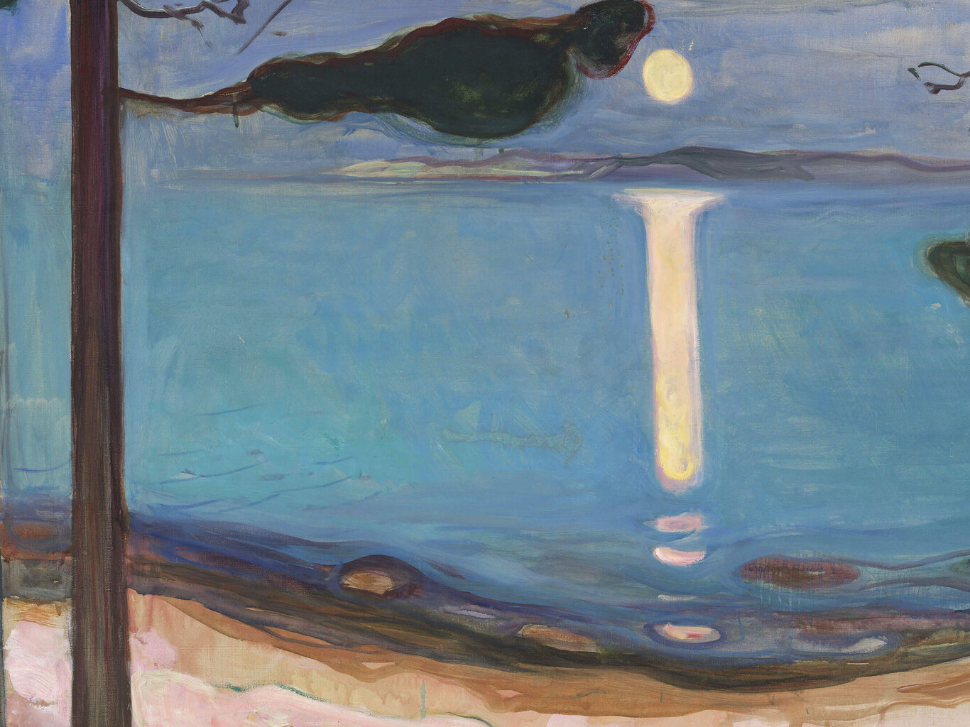 Reprodukcija Moonlight (Edvard Munch), 80x65 cm kaina ir informacija | Reprodukcijos, paveikslai | pigu.lt