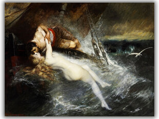 Reprodukcija The Kiss of the Siren (Gustav Wertheimer), 80x65 cm kaina ir informacija | Reprodukcijos, paveikslai | pigu.lt