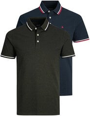 2 PACK - мужская рубашка-поло JJEPAULOS Slim Fit 12191216 Темно-синий блейзер Forest Night(PLAY1) цена и информация | Мужские футболки | pigu.lt