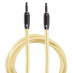 Lilware AUX nailoninis garso kabelis 3,5 mm. 0,9 m. aukso kaina ir informacija | Kabeliai ir laidai | pigu.lt