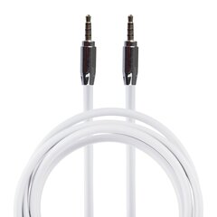Lilware AUX guminis 3,5 mm garso kabelis. 0,9m. Balta kaina ir informacija | Kabeliai ir laidai | pigu.lt