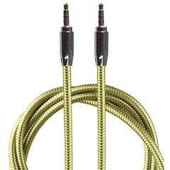 Lilware AUX metalinis 3,5 mm garso kabelis. 0,9m. Auksinis kaina ir informacija | Kabeliai ir laidai | pigu.lt