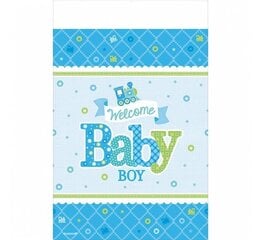 Скатерть Welcome Baby Boy, 137 x 259 см, 571461 цена и информация | Праздничная одноразовая посуда | pigu.lt