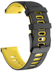 4wrist Watch Band Black/Yellow kaina ir informacija | Išmaniųjų laikrodžių ir apyrankių priedai | pigu.lt