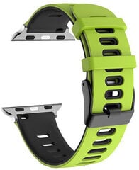Силиконовый ремешок 4wrist для Apple Watch - Зелёный/Чёрный 38/40/41 мм цена и информация | Аксессуары для смарт-часов и браслетов | pigu.lt