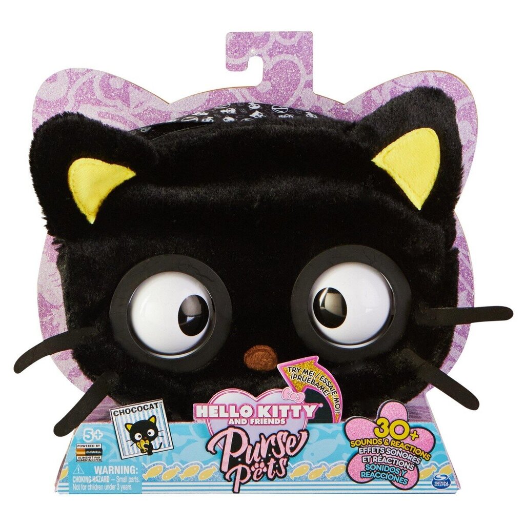 Krepšys mergaitėms Spin Master Sanrio Purse Pets Chococat, juodas kaina ir informacija | Aksesuarai vaikams | pigu.lt