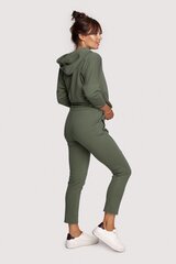 B240 Брюки с декоративными молниями - хаки цена и информация | Женские брюки | pigu.lt
