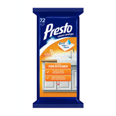 Влажные салфетки для кухни Presto Clean , 72 шт. цена и информация | Presto Кухонные товары, товары для домашнего хозяйства | pigu.lt