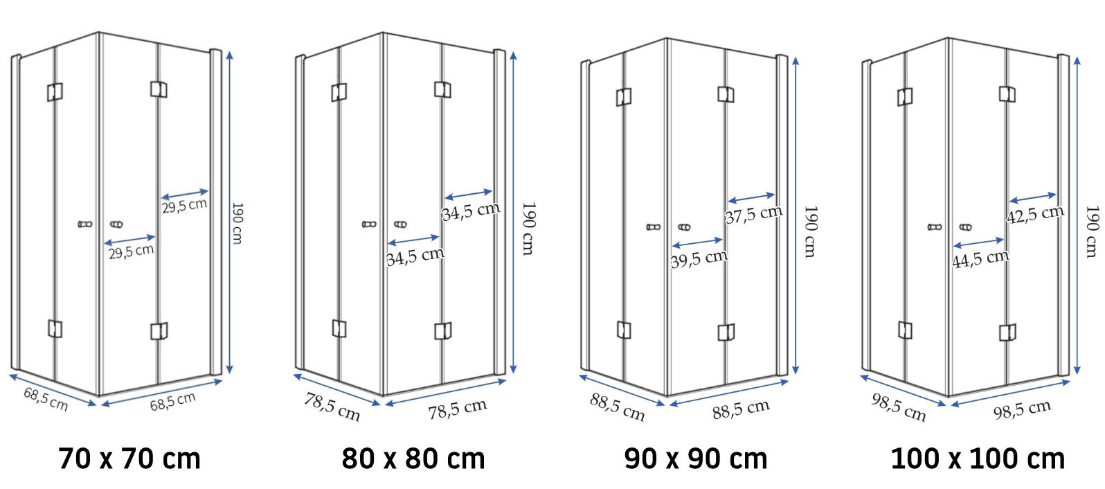 Dušo kabina REA Fold, 70x70, 80x80, 90x90 kaina ir informacija | Dušo kabinos | pigu.lt