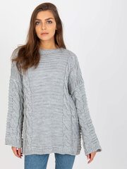 серый свитер с косами и вырезом «лодочка» rue paris цена и информация | Женские кофты | pigu.lt