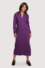 B242 Платье макси с декоративными лацканами - фиолетовое цена и информация | Платья | pigu.lt