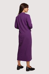 B238 Платье с высоким воротником и карманами - фиолетовое цена и информация | Платья | pigu.lt