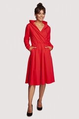 B245 Расклешенное платье с капюшоном - красное цена и информация | Платья | pigu.lt