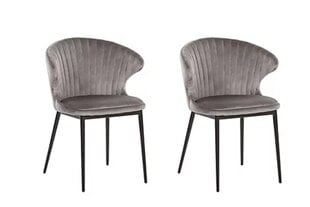 2-jų valgomojo kėdžių komplektas Beliani, pilkas kaina ir informacija | Virtuvės ir valgomojo kėdės | pigu.lt