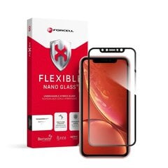 Защитная плёнка для экрана с олеофобным покрытием 9H Forcell Flexible Nano Glass 5D для iPhone Xr/11 6,1", чёрная цена и информация | Google Pixel 3a - 3mk FlexibleGlass Lite™ защитная пленка для экрана | pigu.lt