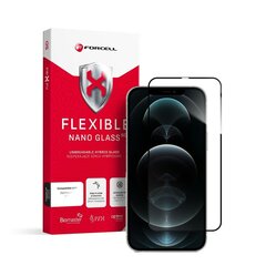 Защитная плёнка для экрана с олеофобным покрытием 9H Forcell Flexible Nano Glass 5D для iPhone 12 Pro Max 6,7", чёрная цена и информация | Google Pixel 3a - 3mk FlexibleGlass Lite™ защитная пленка для экрана | pigu.lt