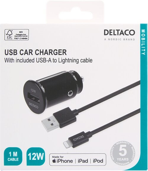 Deltaco USB-CAR130 kaina ir informacija | Krovikliai telefonams | pigu.lt