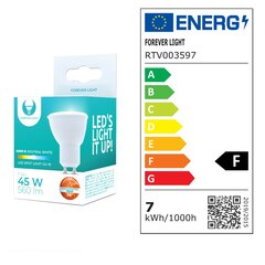 Светодиодная лампа Forever Light GU10 7Вт 230В 4500K 90лм 38° цена и информация | Электрические лампы | pigu.lt