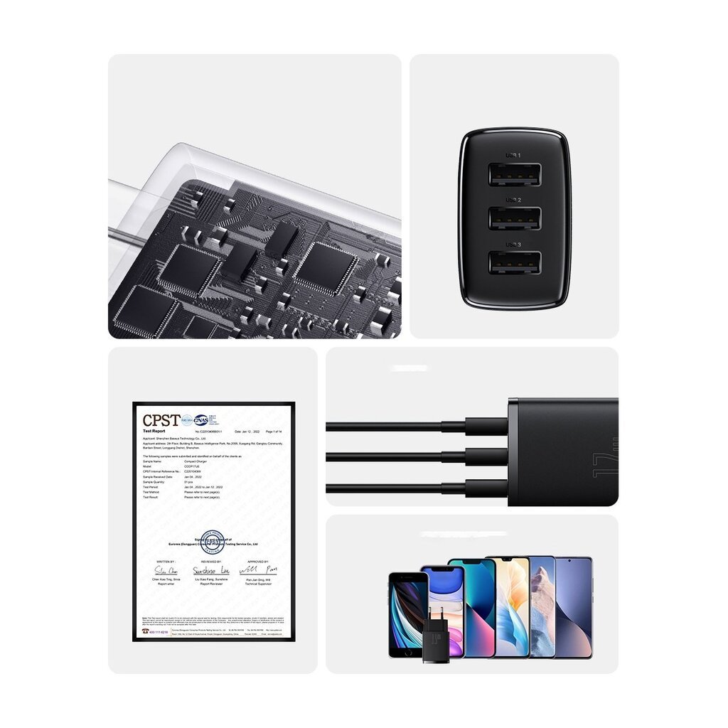 Baseus Compact CCXJ020101 цена и информация | Krovikliai telefonams | pigu.lt