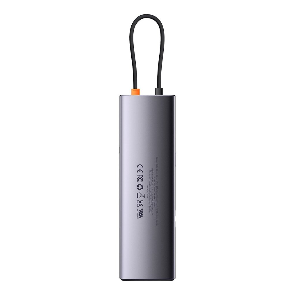 Baseus Metal Gleam HUB USB Type C HDMI / DP / USB Type C / minijack 3.5mm / RJ45 / SD (WKWG020213) kaina ir informacija | Adapteriai, USB šakotuvai | pigu.lt