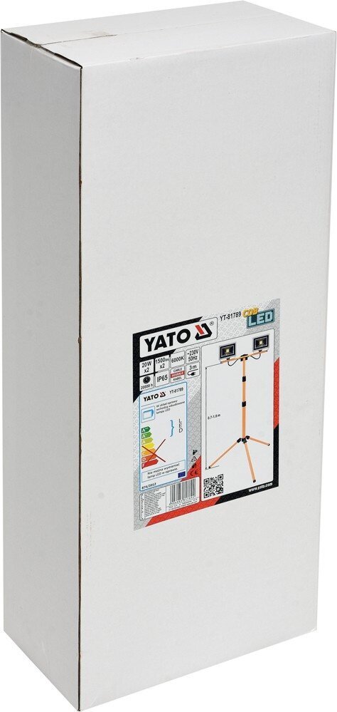 Prožektorius LED 20W x 2 + stovas teleskopinis Yato (YT-81789) цена и информация | Žibintuvėliai, prožektoriai | pigu.lt