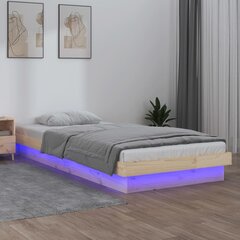 Lovos rėmas su LED, 90x200cm, medienos masyvas цена и информация | Кровати | pigu.lt