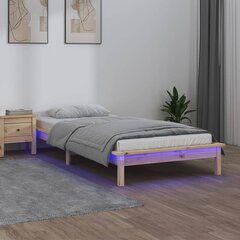 Lovos rėmas su led, 100x200cm, medienos masyvas цена и информация | Кровати | pigu.lt