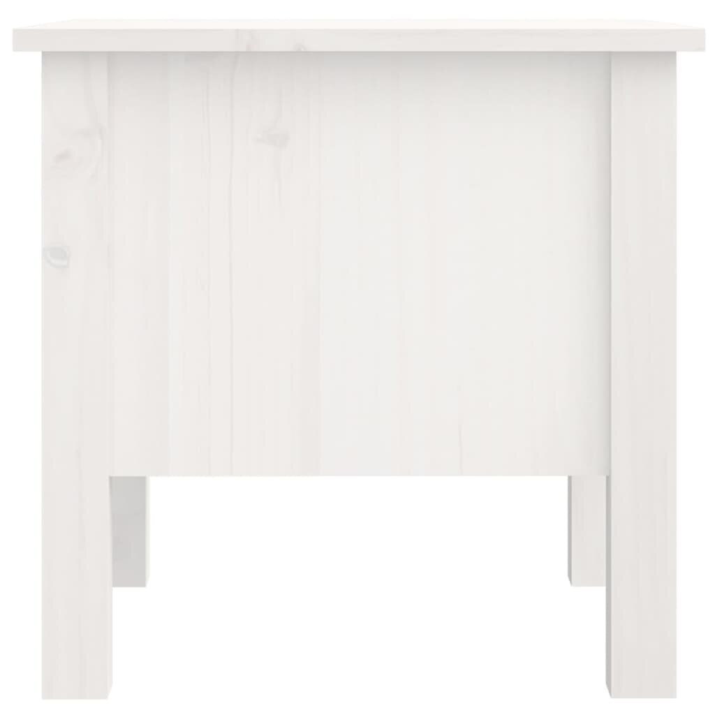 Šoninis staliukas, baltas, 40x40x39cm, pušies medienos masyvas kaina ir informacija | Kavos staliukai | pigu.lt