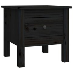 Šoninis staliukas, juodas, 40x40x39cm, pušies medienos masyvas kaina ir informacija | Kavos staliukai | pigu.lt