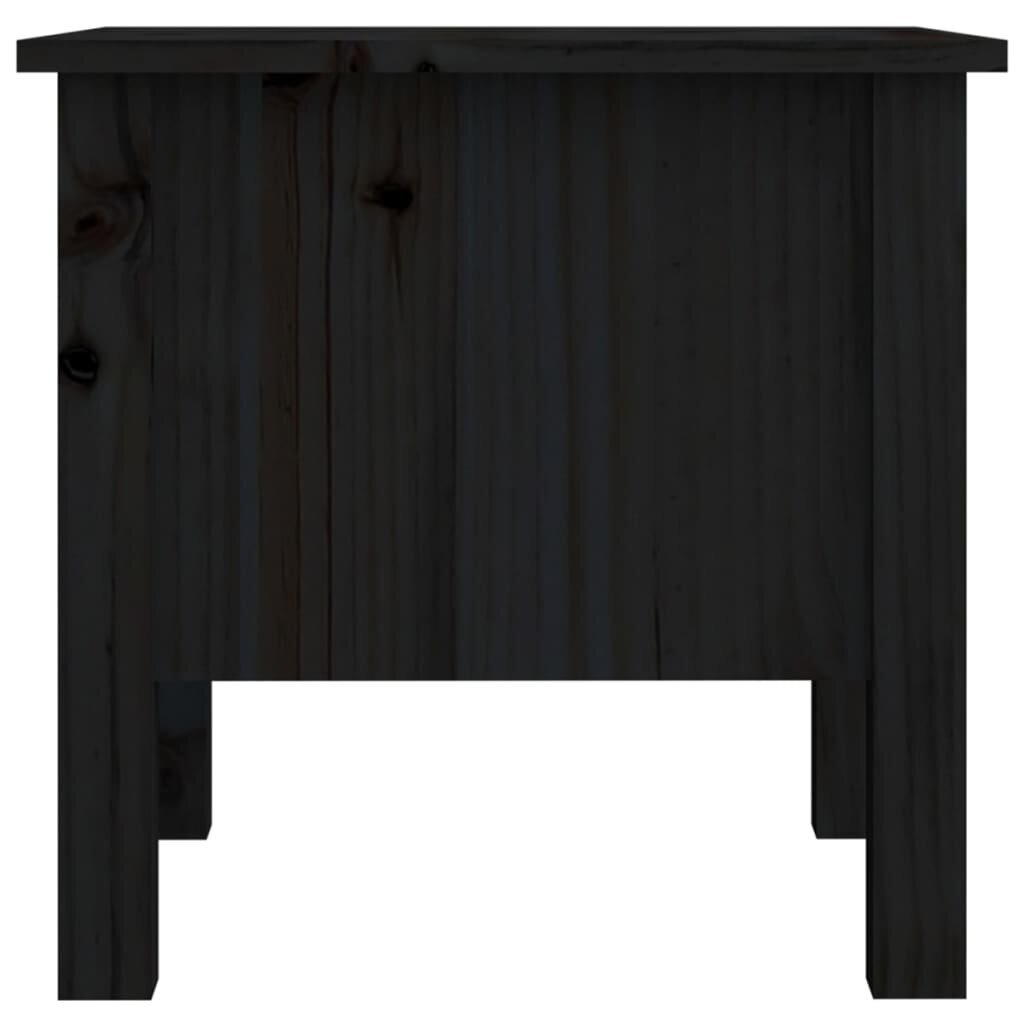Šoniniai staliukai, 2vnt., juodi, 40x40x39cm, pušies masyvas kaina ir informacija | Kavos staliukai | pigu.lt