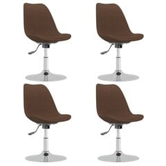 Pasukamos valgomojo kėdės, Audinys, 4vnt., ruda kaina ir informacija | Virtuvės ir valgomojo kėdės | pigu.lt