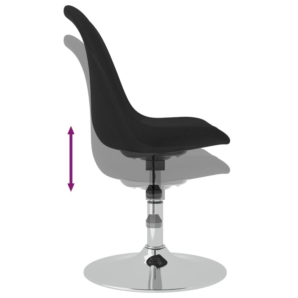 Pasukamos valgomojo kėdės, Audinys, 4vnt., juoda kaina ir informacija | Virtuvės ir valgomojo kėdės | pigu.lt