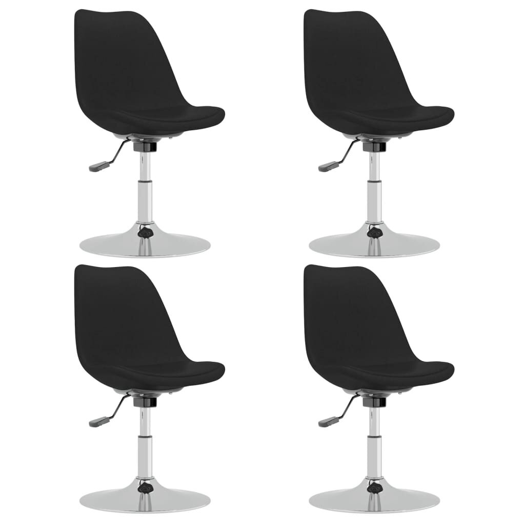 Pasukamos valgomojo kėdės, Audinys, 4vnt., juoda цена и информация | Virtuvės ir valgomojo kėdės | pigu.lt